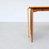 Hans Wegner drop-leaf dining table in beach and teak Denmark 1950