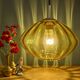 Suspension globe vintage XL en verre ambré