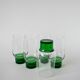 Lot de 5 verres Long Drink Design à pieds vert, 1970