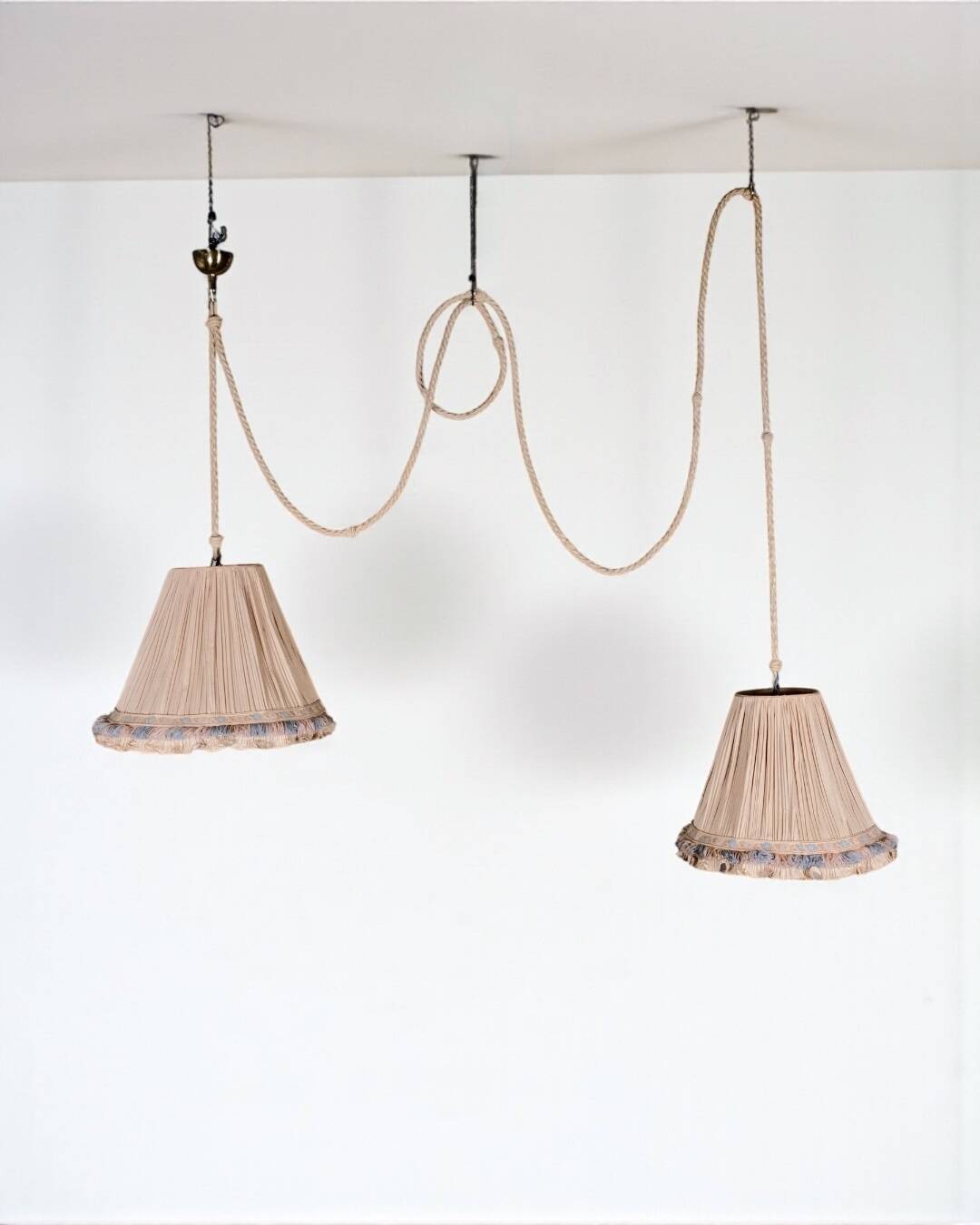 Double Italian draped pendant light, 1960s