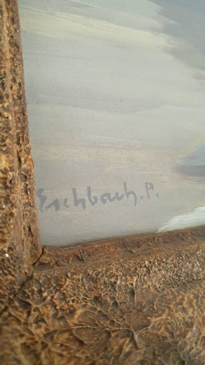 Painting "Snowy Landscape by the River" by Paul Eschbach