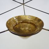 Very large chandelier with 9 metal bulbs and gold leaf cup