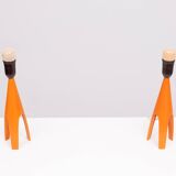 Voss Belysning Orange Enamel table lamps 1950s Denmark