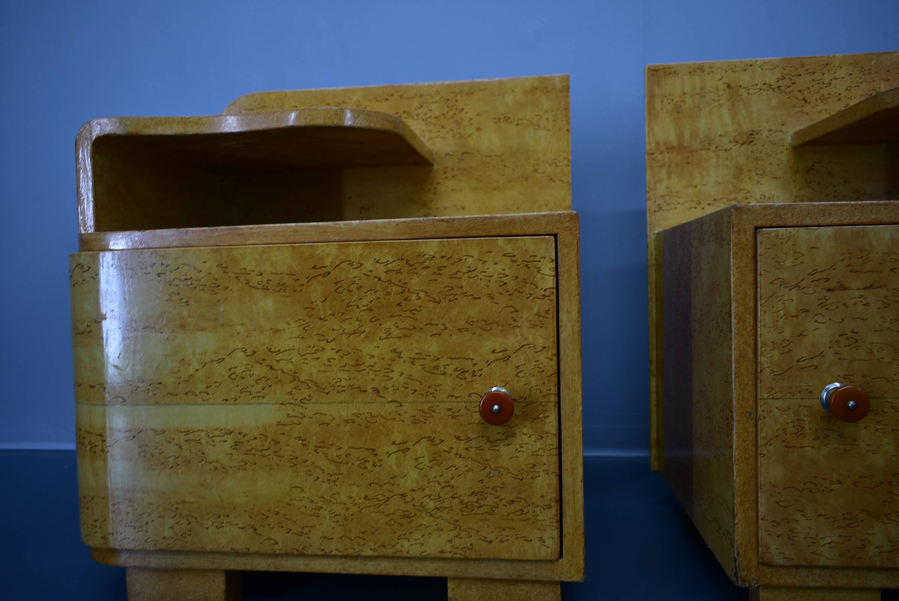 Set of Two Art Deco Night Stands Czechoslovakia , 1939s