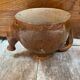 Antique brown beige pyrite stoneware teapot + vintage cork stopper
