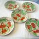 Lot 5 assiettes a dessert anciennes barbotine st clement decor peaches