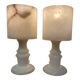 Paire de lampes en albâtre design 1950.