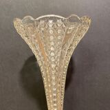 Cone vase, cut crystal bouquet (most certainly baccarat, saint louis ...)
