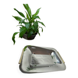 Silver and gold metal serving tray