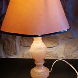 Bedside lamp pink marble foot