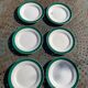 6 dessert plates in white earthenware and green edging Digoin Sarreguemines vintage