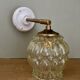 Vintage amber glass globe wall light