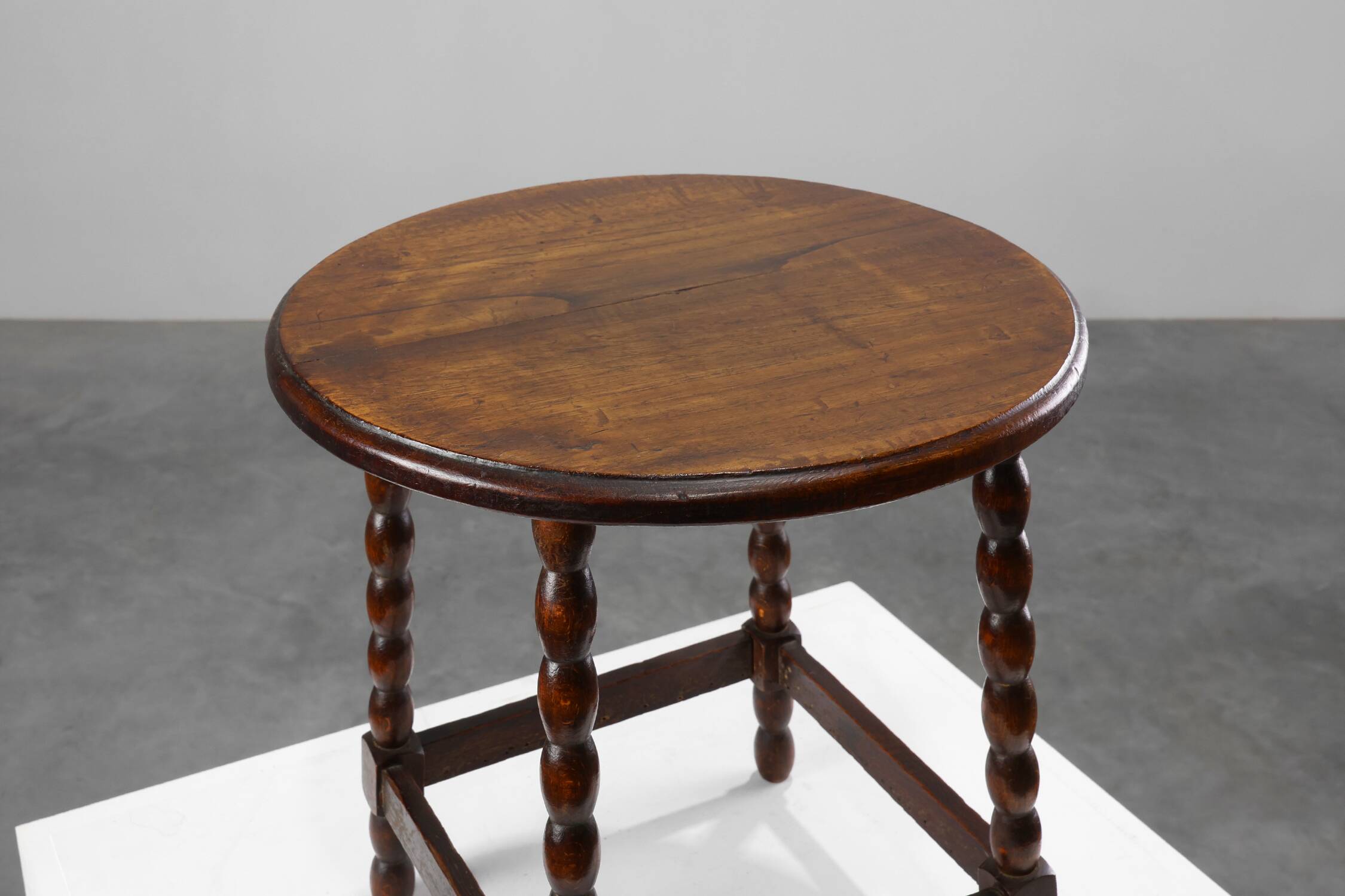French Provincial Rustic Oak Stool, circa 1900