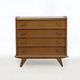 Vintage chest of drawers wood compass feet 1950s