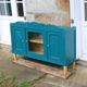 Renovated antique sideboard – Petrol blue V33 – Vintage / Art Deco style