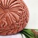 Coussin rond en velours orange