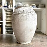 Planter, large whitewashed concrete pot, 1950s