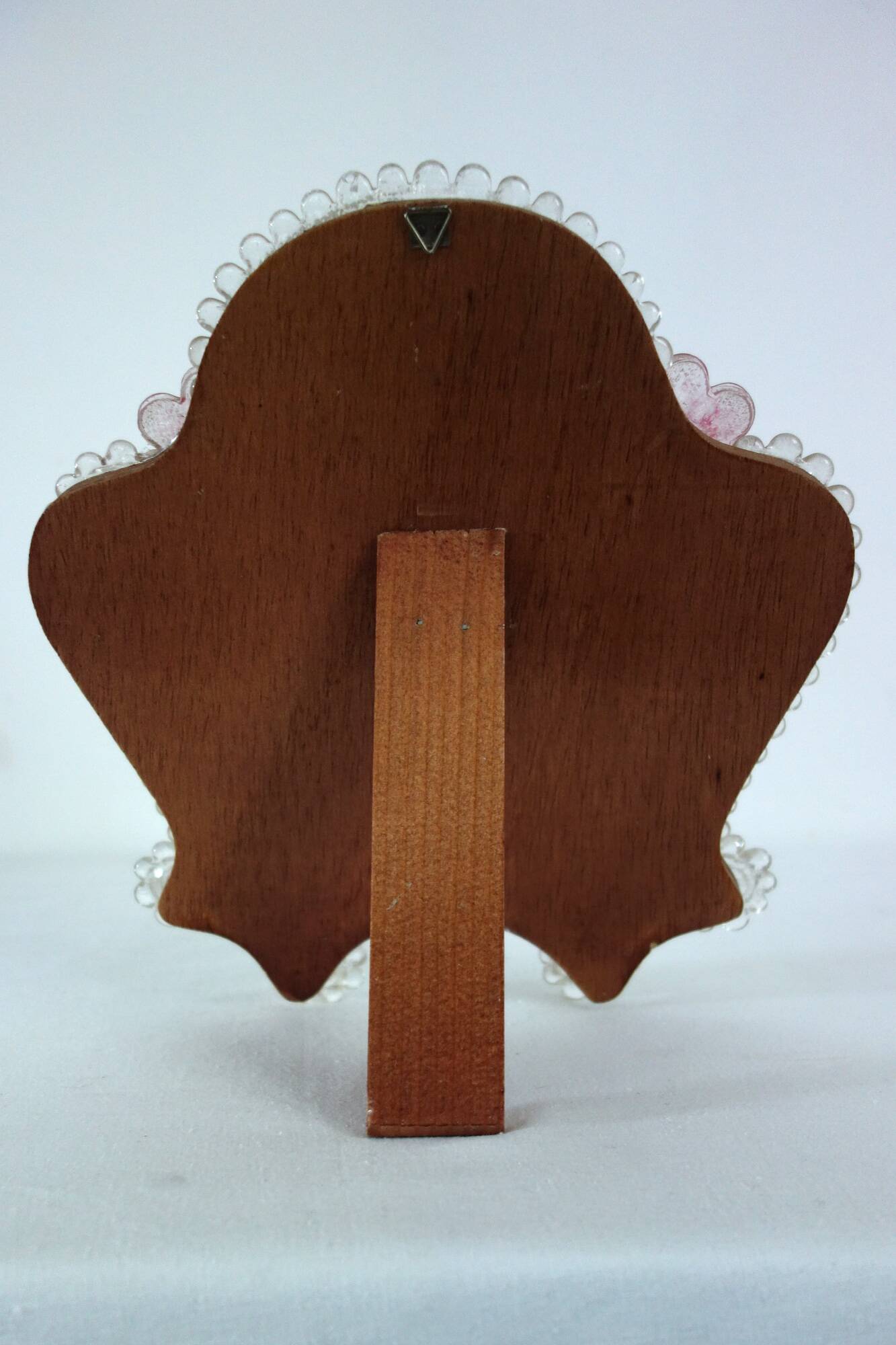 Venetian psyché mirror, blown glass from Murano, floral and beaded patterns.