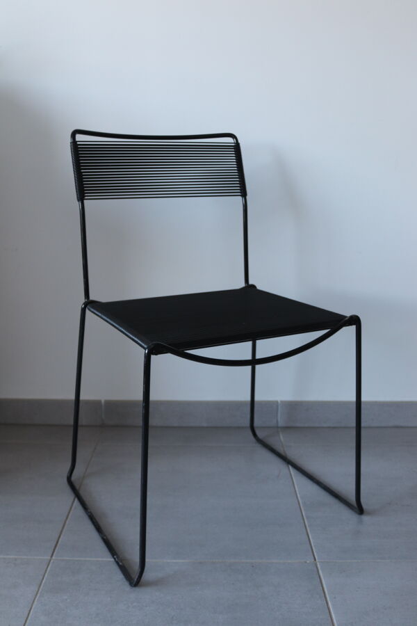Chaise noire Spaghetti Giandomenico Belotti pour fly line
