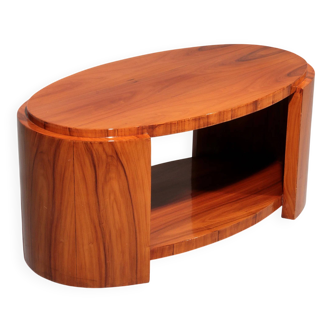 Table basse Art Déco française en bois clair