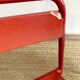 Pair of Mullca nursery chairs in metal and wood painted red and blue