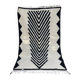 Handmade black and white Beni Ouraine rug, size 150 x 250 cm