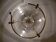 Plafonnier vintage en verre et laiton