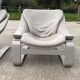 Pair of vintage grey leather armchairs by Ake Fribytter 1970
