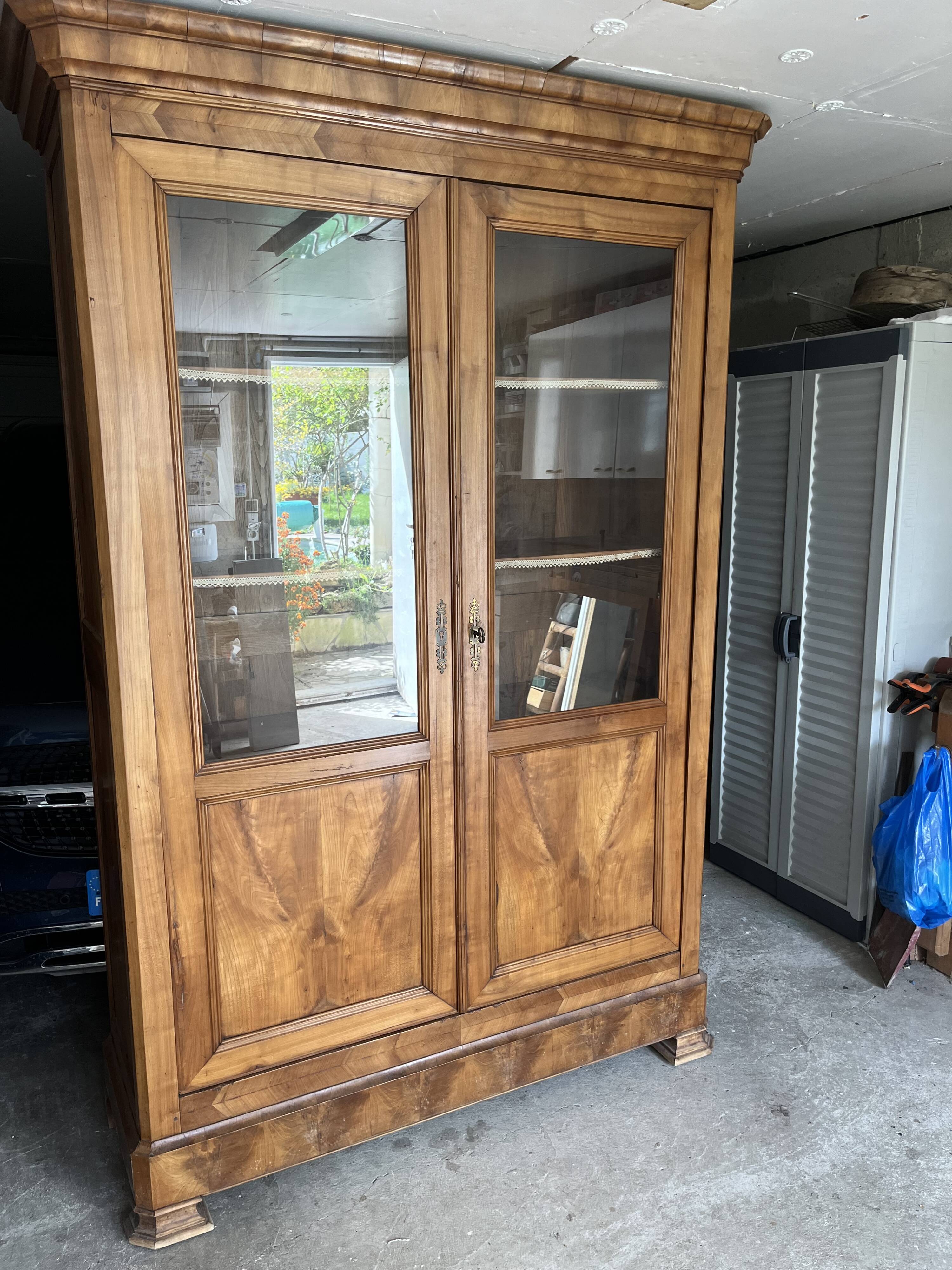 Antique cherry wood bookcase