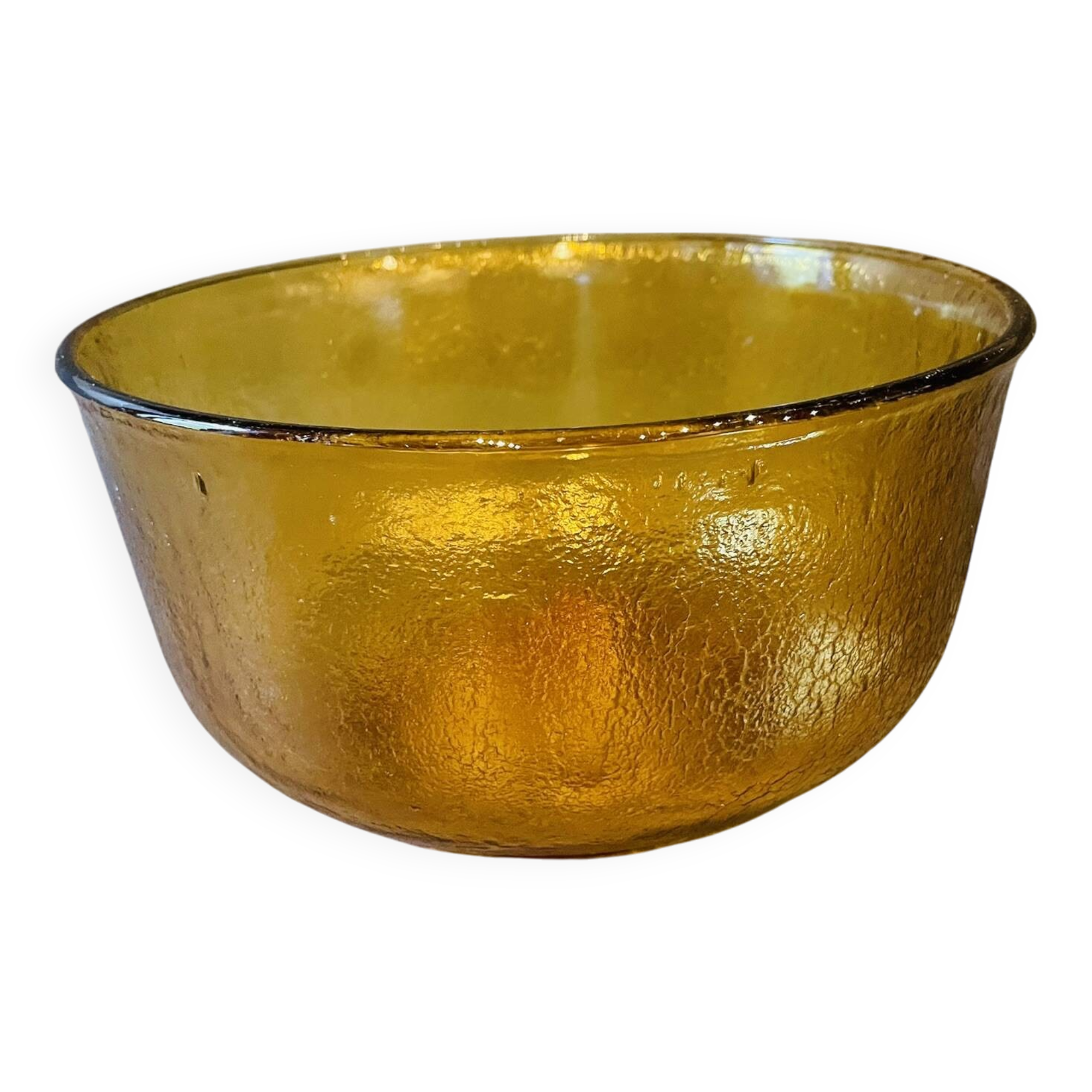 Amber glass salad bowl