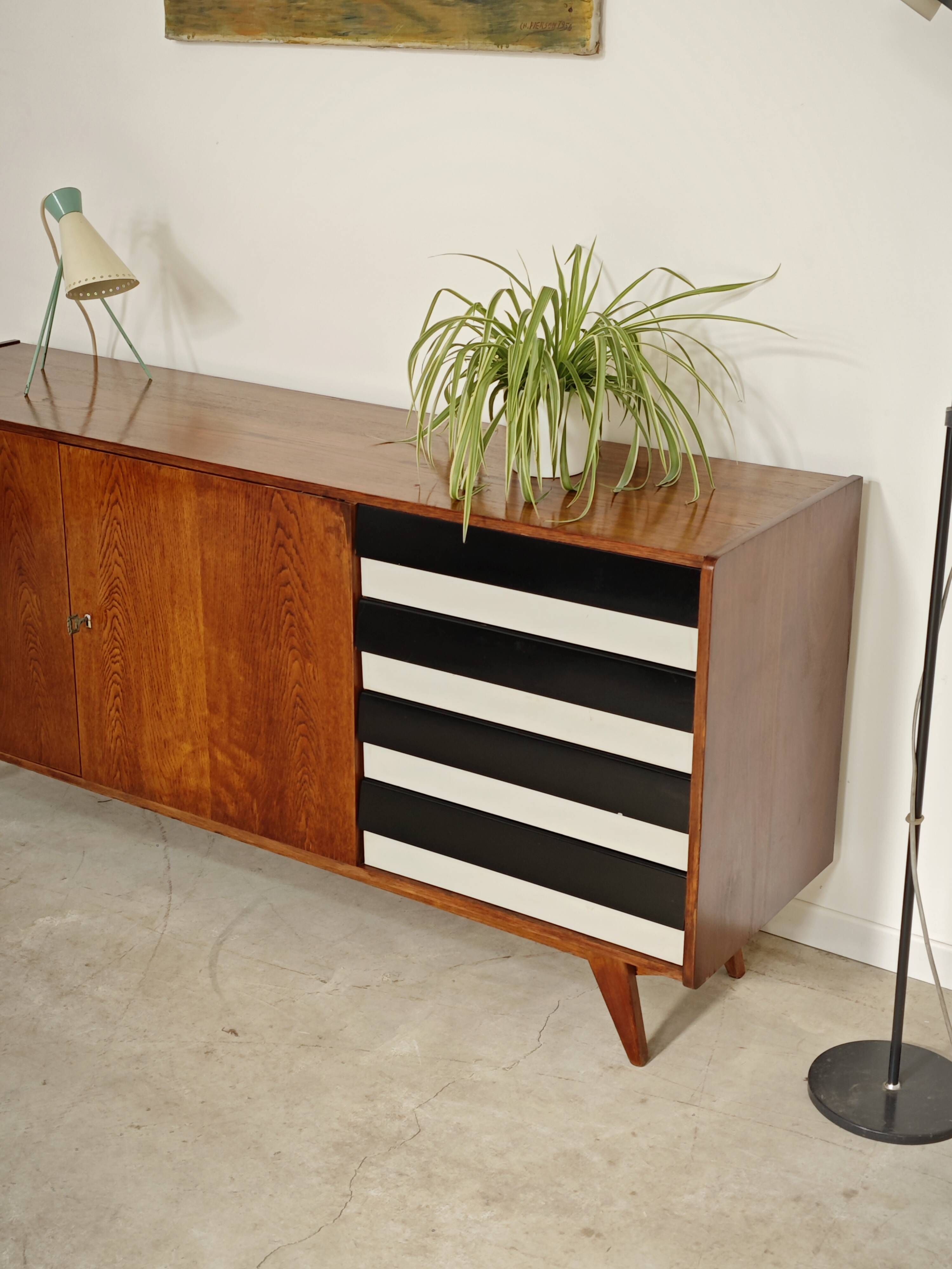 Black and white U 460 sideboard by Jiri Jiroutek for Interier Praha 1960