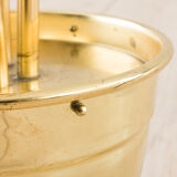 Brass floor lamp in the style of Tommaso Barbi with floral ornaments