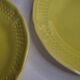 Ensemble de six assiettes creuses jaune grains de riz, "Bon vivant", Gien, 21 cm