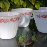 Set of 6 cups vintage Termocrisa Mexico in opaline, 60s