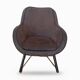 Pair of Joe PMP furniture armchairs in anthracite grey fabric.
