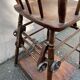 Chaise haute pour bébé en bois transformable en petit bureau des  année 50