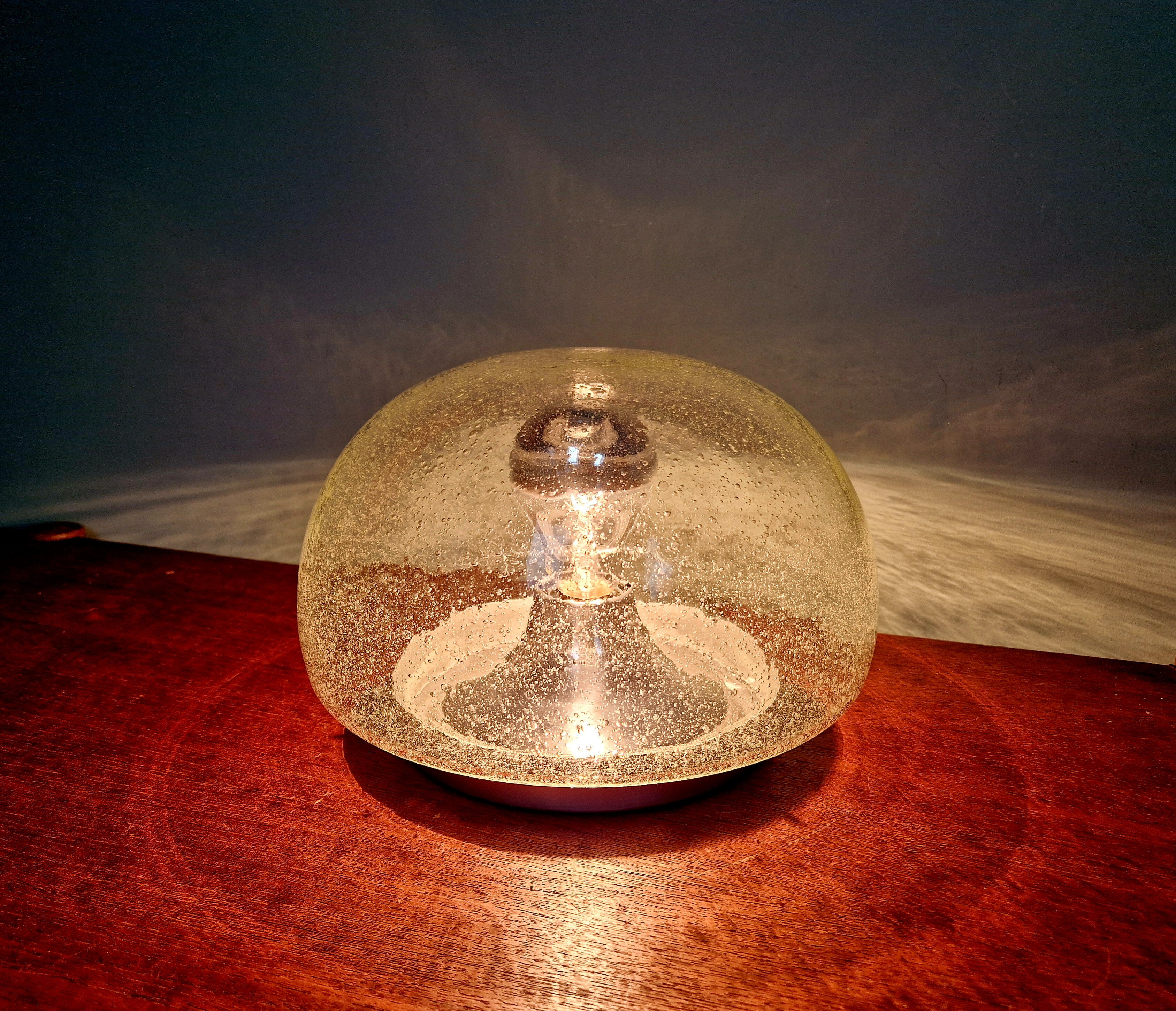 Ceiling light/wall sconce in blown bubble glass, Limburg, 1970