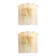 Set of Two Venied-White Alabastro Strips “Listelli” Murano Glass Gold 24k Wall Sconce by SimoEng