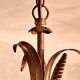 Chandelier with ears of wheat and flowers in gilded metal