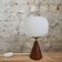 Small lamp in teak, opaline and brass year 60
