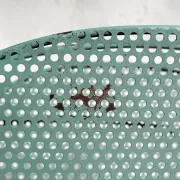 Vintage design metal magazine rack in mint green, Mathieu Matégot style