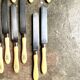 17 knives in steel, silver and monogrammed bone JE, late nineteenth century