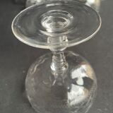 8 coupes à champagne en cristal guilloché - art nouveau