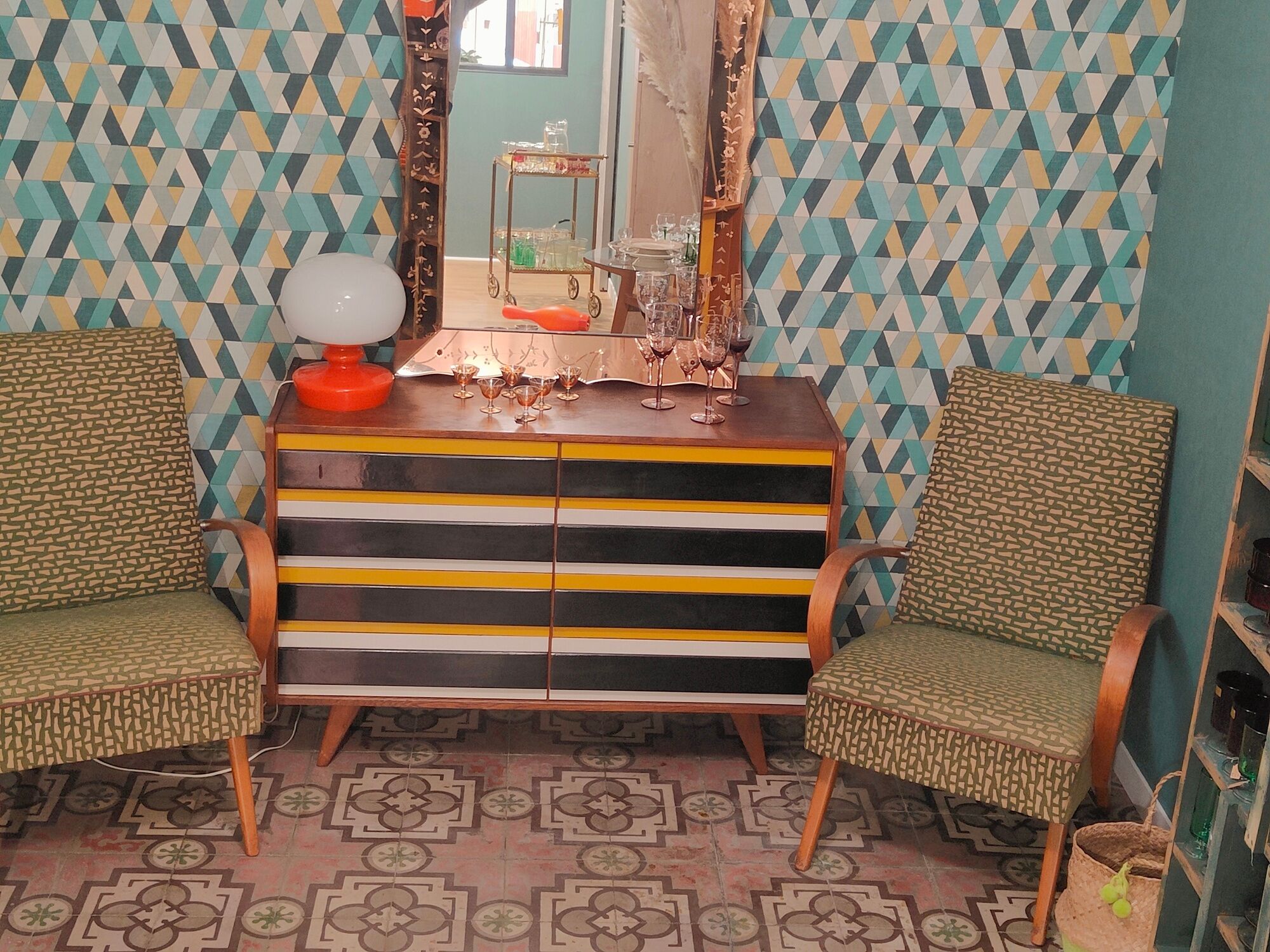Chest of drawers U 453 Yellow by Jiri Jiroutek for Interier Praha, old edition from 1962
