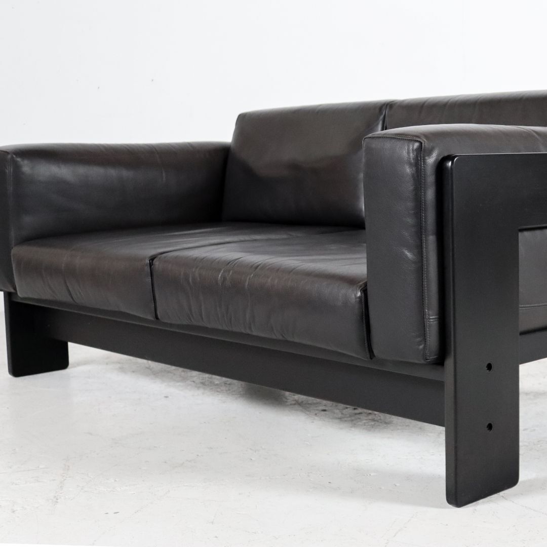 Leather Bastiano two-seater sofa by Afra & Tobia Scarpa for Knoll/Gavina