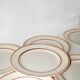 set of 6 Digoin Sarreguemines flat plates with red and yellow edging 1960