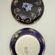 Gien faience candy box, Renaissance decor, blue background