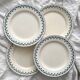 4 flat plates in “Barbeaux” ironstone, Clairefontaine earthenware