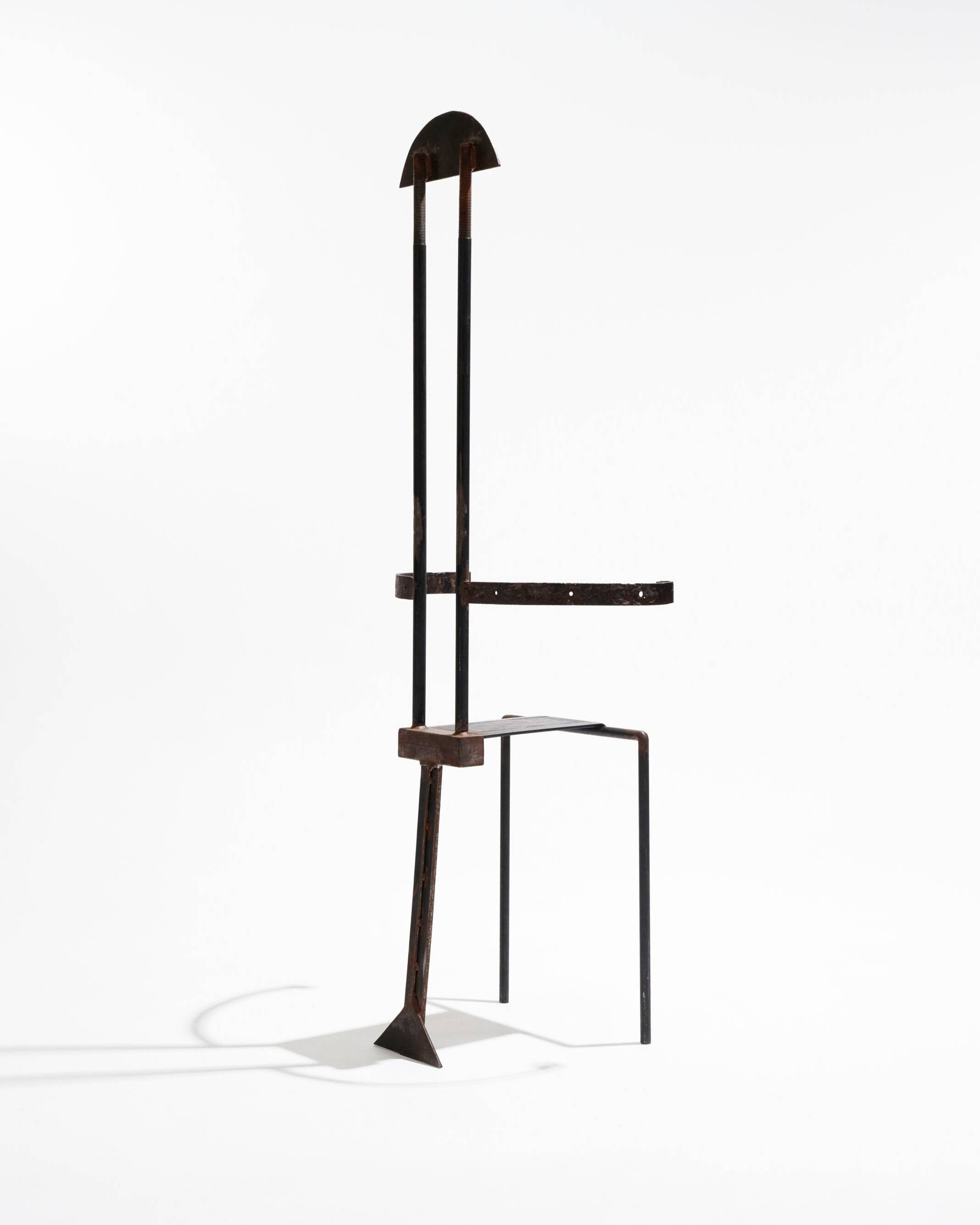 Sculptural steel chair, 1980s