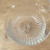 Set of 6 vintage champagne glasses in chiseled glass with flared drinking rim
